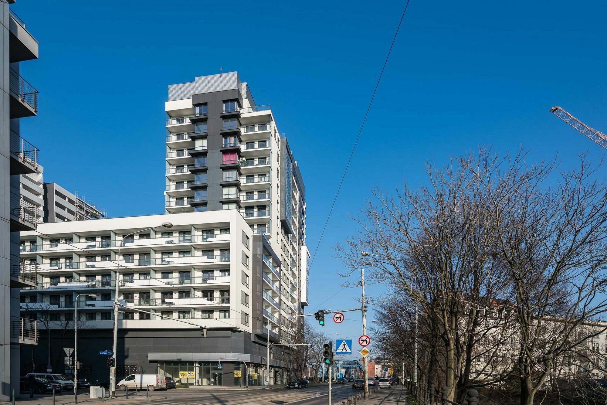 Ferienwohnung RentPlanet - Odra Tower Breslau Exterior foto